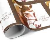 Horse and Snaffle Bit in Bruin Afstuderen Klasse v Cadeaupapier (Rol Hoek)