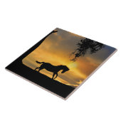 Horse and Southwestern Sunset Beauful Tegeltje (Zijkant)