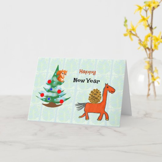 Horse and squirrel kaart (Gele Bloem)