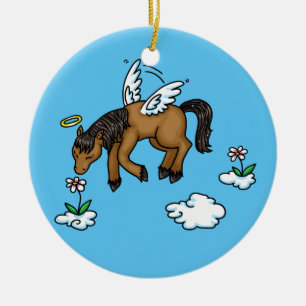 Horse Angel in geheugenversiering Keramisch Ornament