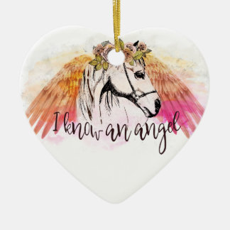 Horse Angel-kerstversiering Keramisch Ornament