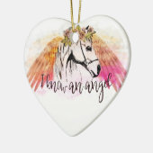 Horse Angel-kerstversiering Keramisch Ornament (Links)