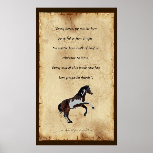 "Horse Angels" Parchment-style Poetry Poster (Voorkant)