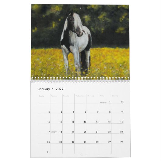 Horse art calenda 2014 kalender (Jan 2027)