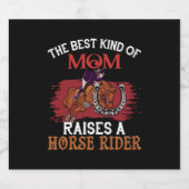 Horse Art het beste soort moeder Sparkling Wijnetiket (Enkel label)