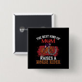 Horse Art het beste soort moeder Vierkante Button 5,1 Cm (Voorkant /achterkant)