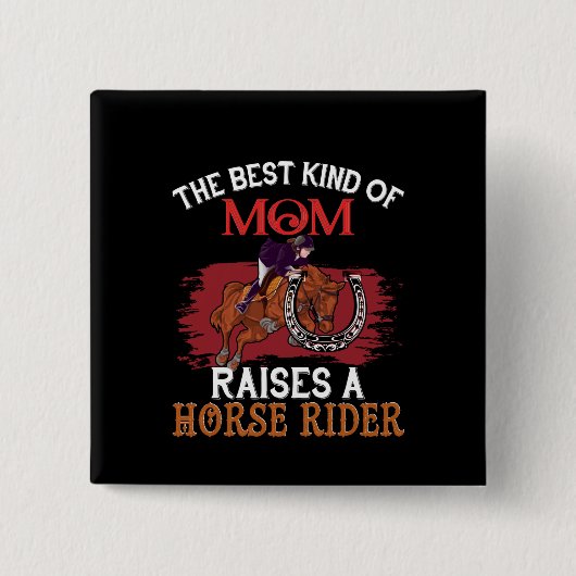 Horse Art het beste soort moeder Vierkante Button 5,1 Cm (Voorkant)