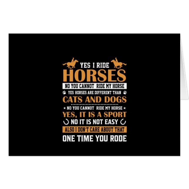 Horse Art Ja I Ride Horses (Voorkant Horizontaal)