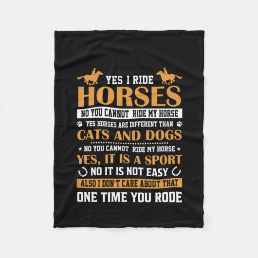 Horse Art Ja I Ride Horses Fleece Deken (Voorkant)