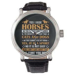 Horse Art Ja I Ride Horses Horloge