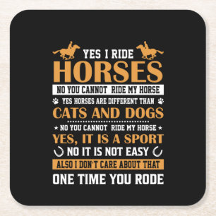 Horse Art Ja I Ride Horses Kartonnen Onderzetters