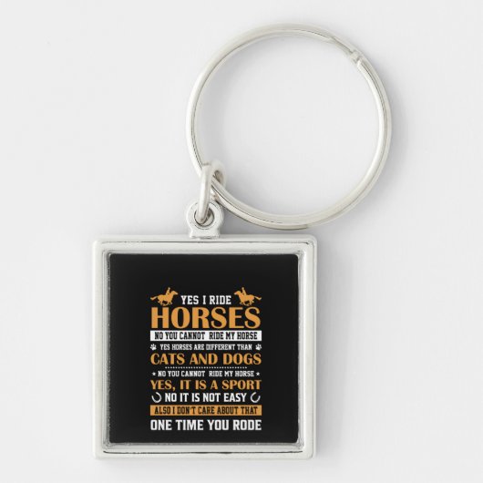 Horse Art Ja I Ride Horses Sleutelhanger (Voorkant)
