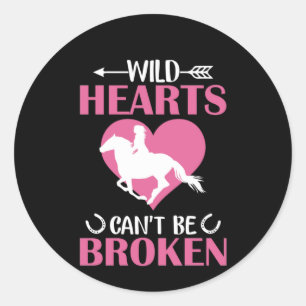 Horse Art Wilde Hearts kan niet worden gebroken Ronde Sticker