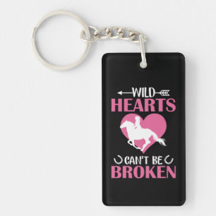 Horse Art Wilde Hearts kan niet worden gebroken Sleutelhanger