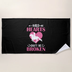 Horse Art Wilde Hearts kan niet worden gebroken Strandlaken