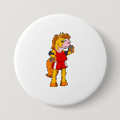 Horse as Runner Ronde Button 7,6 Cm (Voorkant)