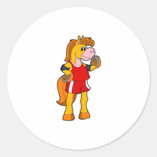 Horse as Runner Ronde Sticker
