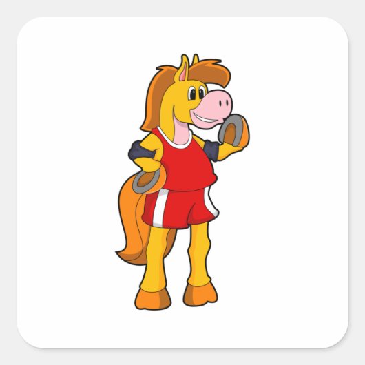 Horse as Runner Vierkante Sticker (Voorkant)