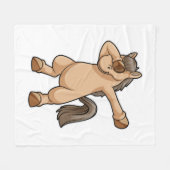 Horse at Hip Hop Dance Dab Fleece Deken (Voorkant (Horizontaal))