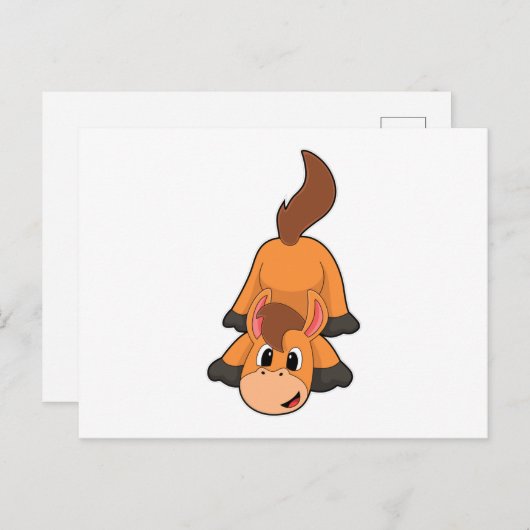 Horse at Playing Briefkaart (Voorkant / Achterkant)