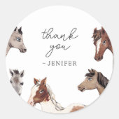 Horse Baby shower Bedankt Behandel labels (Voorkant)
