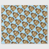 Horse Baby shower Blue Boy Cadeaupapier (Vlak)