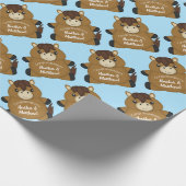 Horse Baby shower Blue Boy Cadeaupapier (Hoek)