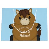 Horse Baby shower Blue Boy Groot Cadeauzakje (Voorkant)