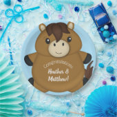 Horse Baby shower Blue Boy Papieren Bordje (Feest)