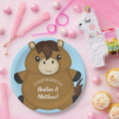 Horse Baby shower Blue Boy Papieren Bordje (Feest)