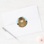 Horse Baby shower Blue Boy Ronde Sticker (Envelop)
