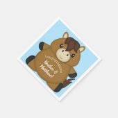 Horse Baby shower Blue Boy Servet (Hoek)