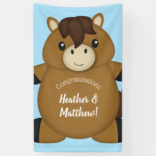 Horse Baby shower Blue Boy Spandoek