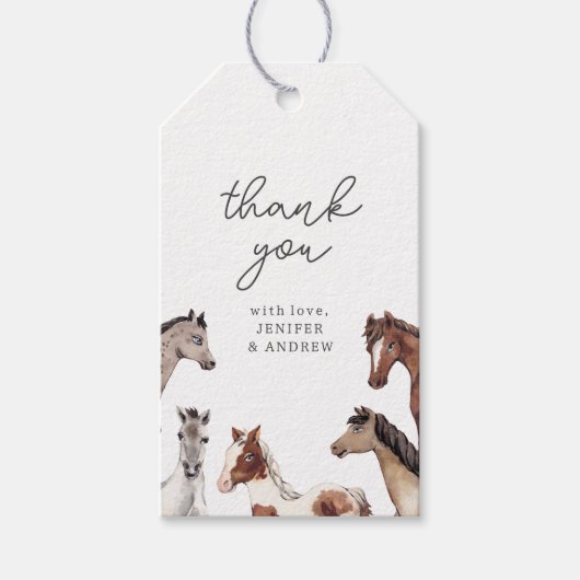Horse Baby shower Dank u cadeau Labels Cadeaulabel (Voorkant)