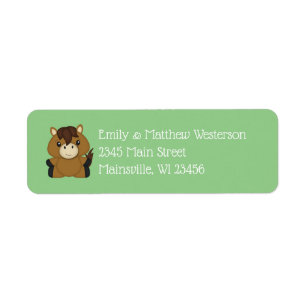 Horse Baby shower Green Etiket