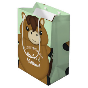 Horse Baby shower Green Medium Cadeauzakje
