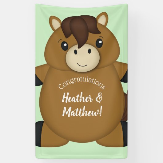 Horse Baby shower Green Spandoek (Verticaal)