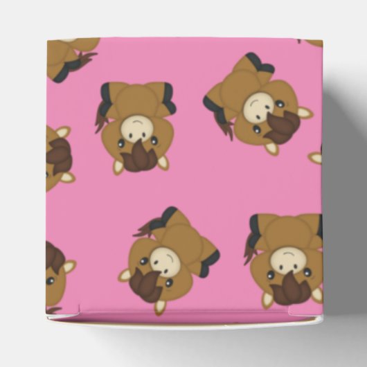 Horse Baby shower Pink Girl Bedankdoosjes (Bovenkant)