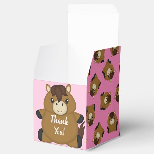 Horse Baby shower Pink Girl Bedankdoosjes (Geopend)