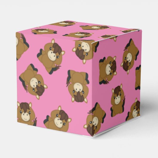 Horse Baby shower Pink Girl Bedankdoosjes (Achterkant)