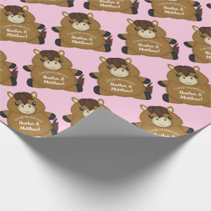 Horse Baby shower Pink Girl Cadeaupapier