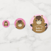 Horse Baby shower Pink Girl Confetti (Voorkanten)