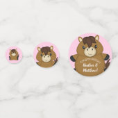 Horse Baby shower Pink Girl Confetti (Achterkanten)