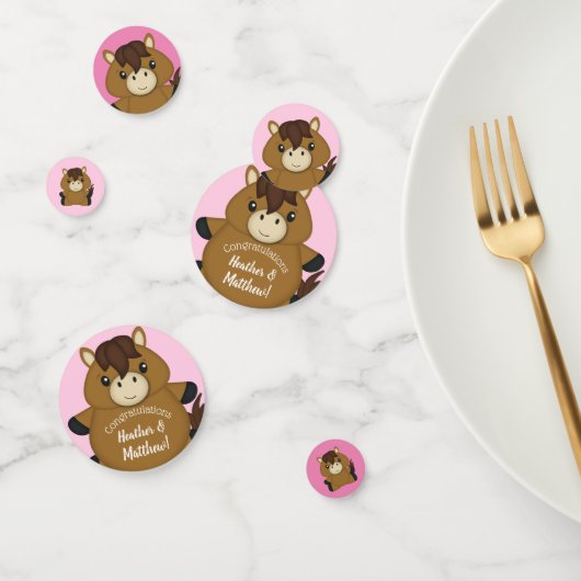 Horse Baby shower Pink Girl Confetti (Groep)
