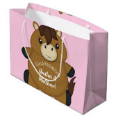 Horse Baby shower Pink Girl Groot Cadeauzakje (Achterkant Gekanteld)