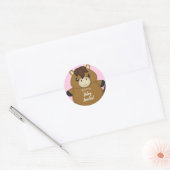 Horse Baby shower Pink Girl Ronde Sticker (Envelop)