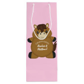Horse Baby shower Pink Girl Wijn Cadeautas (Achterkant)
