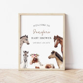 Horse Baby shower Welkom Poster