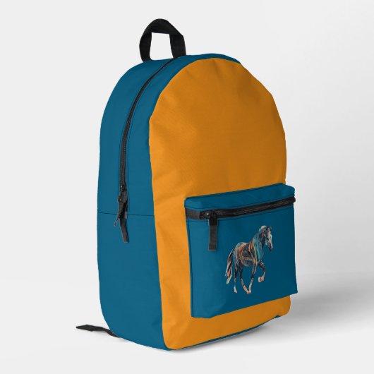 Horse Backpack/Bag Bedrukte Rugzak (Achterkant Hoek Links)