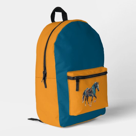 Horse Backpack/Bag Bedrukte Rugzak (Achterkant Hoek Links)